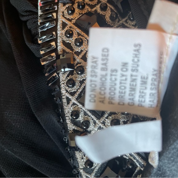 Evening length | Sparkle belt under bust | One shoulder | Evening Dress - Picture 7 of 10